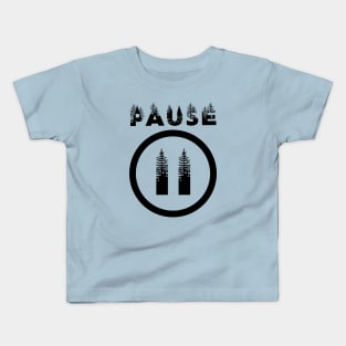 PAUSE black print design Kids T-Shirt
